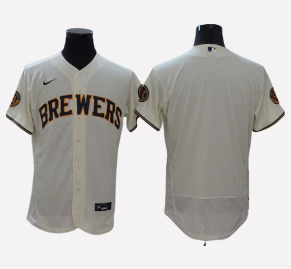 Milwaukee Brewers Cream FlexBase Men's Stitched Jersey