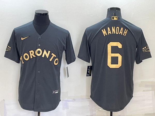 Men's Alek Manoah Toronto Blue Jays CHARCOAL 2022 ALL STAR GAME JERSEY