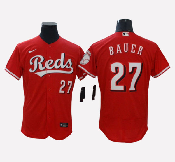 Cincinnati Reds #27 Trevor Bauer FlexBase Men's Stitched Jersey