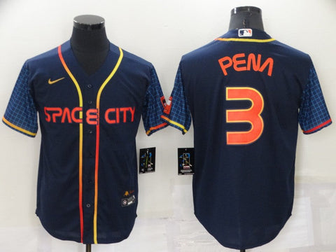 Men's Jeremy Pena #3 Houston Astros  Navy 2022 City Connect Jersey