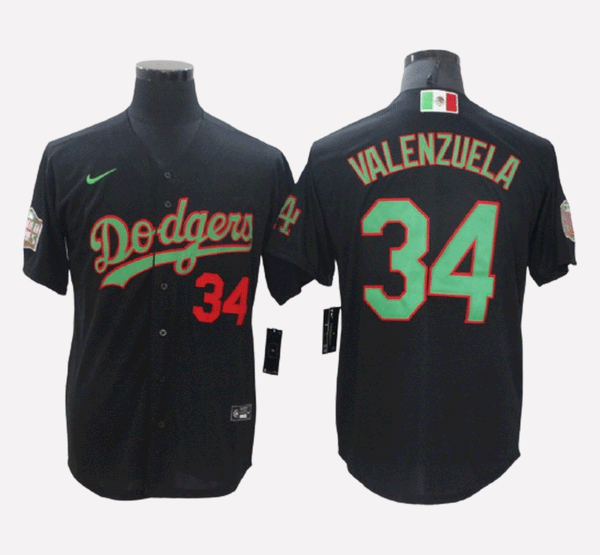 Los Angeles Dodgers #34 Fernando Valenzuela Cool Base Men's Stitched Jersey