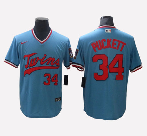 Minnesota Twins #34 Kirby Puckett Men's Stitched Jersey