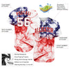 Custom White White-Red 3D American Flag Authentic Baseball Jersey