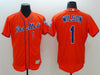 Men New York Mets 1 Wilson Orange Elite Jersey