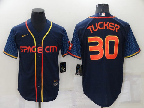 Men's Kyle Tucker #30 Houston Astros  Navy 2022 City Connect Jersey