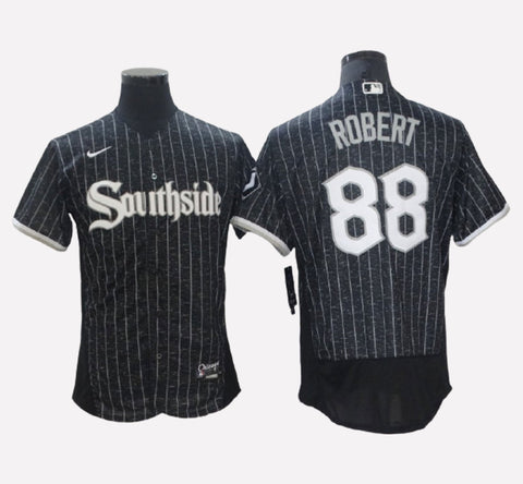 Chicago White Sox #88 Luis Robert Black FlexBase Men's Stitched Jersey