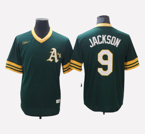 Oakland Athletics #9 Reggie Jackson Men's Stitched Jersey