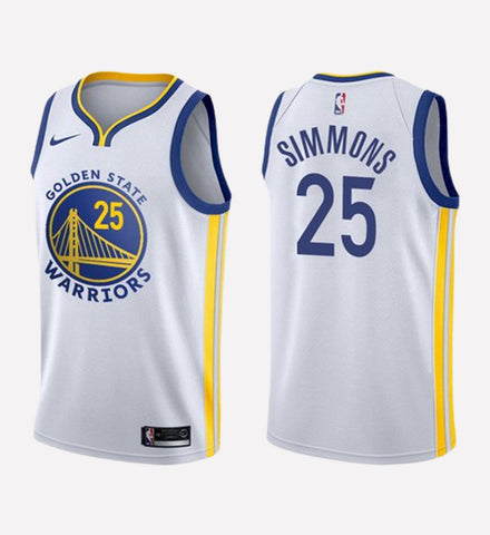 Men's Golden State Warriors #25 Ben Simmons stitched jersey