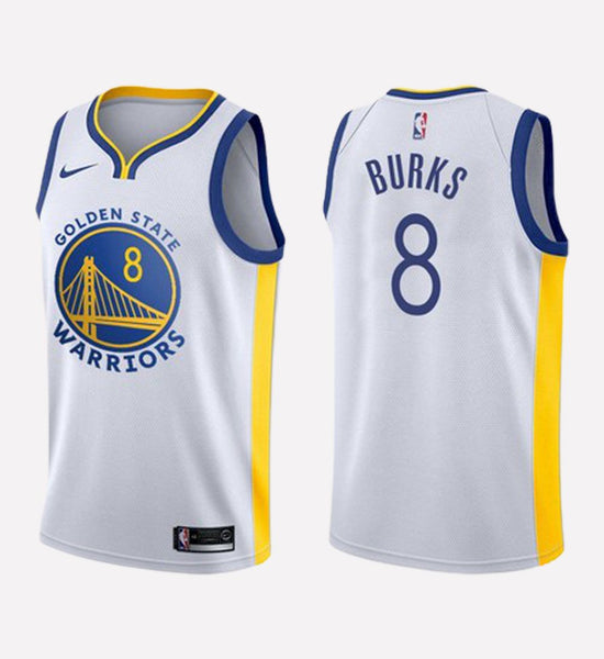 Men's Golden State Warriors #8 Alec Burks stitched jersey