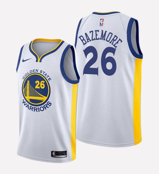 Men's Golden State Warriors #26 Kent Bazemore stitched jersey