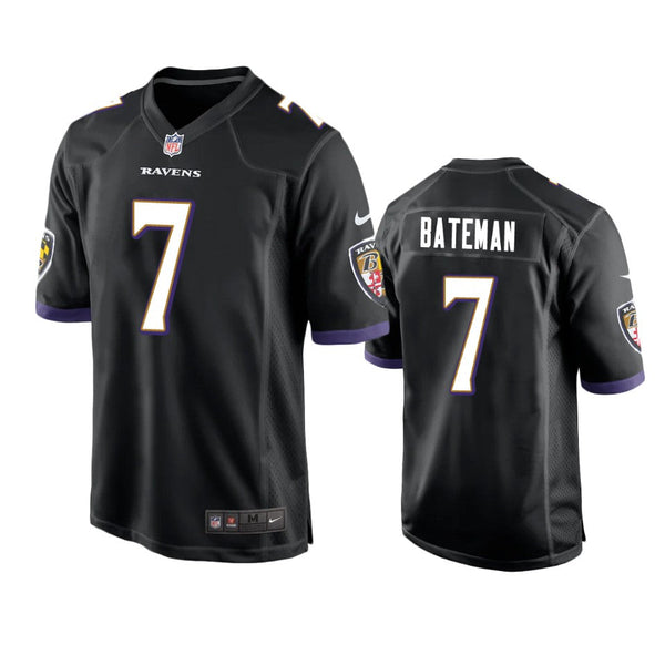 Men's Baltimore Ravens Rashod Bateman Black Limited Jersey