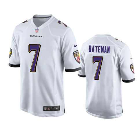 Men's Baltimore Ravens Rashod Bateman White Limited Jersey