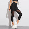 Black Patchwork Mesh Leggings