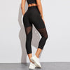 Black Patchwork Mesh Leggings