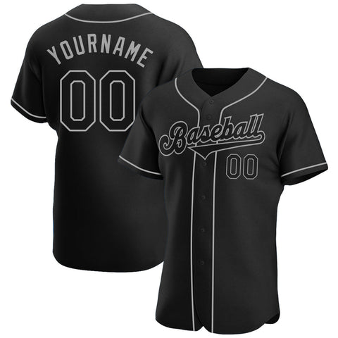 Men's Custom Black Authentic Baseball Jersey