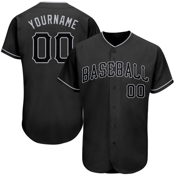 Men's Custom Black Authentic Baseball Jersey