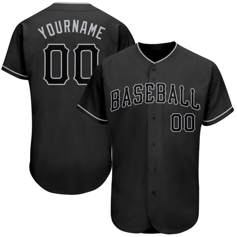 Men's Custom Black Authentic Baseball Jersey