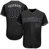 Men's Custom Black Authentic Baseball Jersey