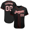 Men's Custom Black White Pinstripe Authentic Baseball Jersey