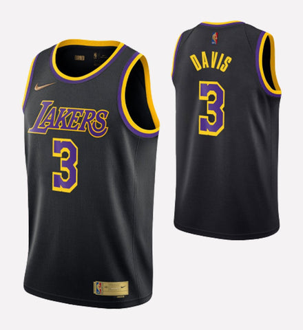 Men's Los Angeles Lakers Anthony Davis #3 stitched jersey