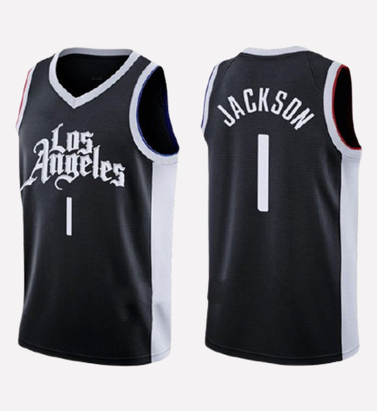 Men's Los Angeles Clippers #1 Reggie Jackson stitched jersey