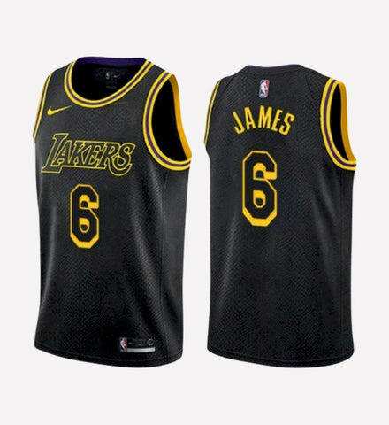 Men's Los Angeles lakers #6 LeBron James stitched jersey