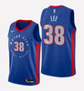 Men's Detroit Pistons #38 Saben Lee stitched jersey