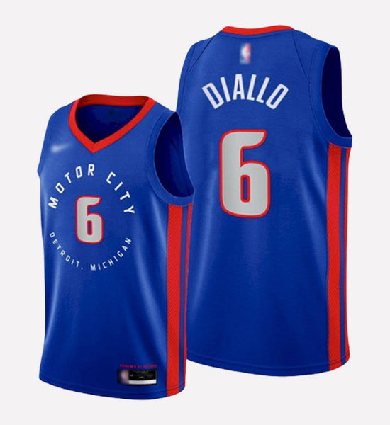 Men's Detroit Pistons#6 Hamidou Diallo stitched jersey