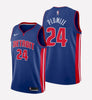 Men's Detroit Pistons #24 Mason Plumlee stitched jersey