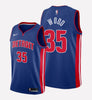 Men's Detroit Pistons #35 Christian Wood stitched jersey