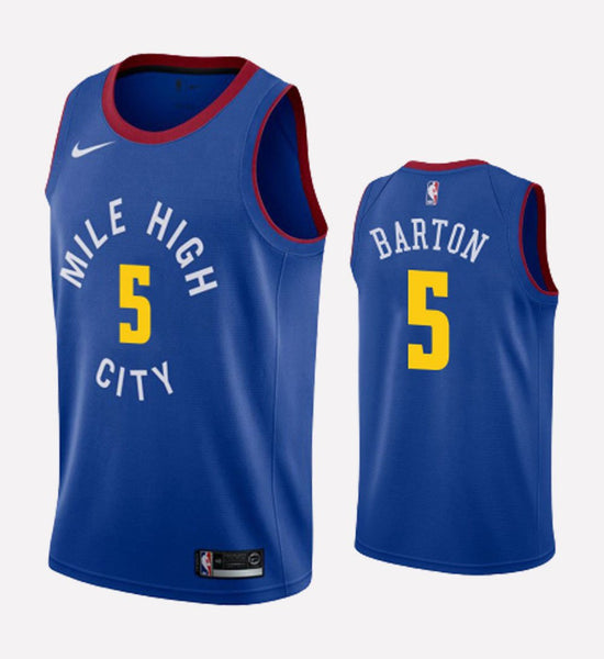 Men's Denver Nuggets #5 Will Barton stitched jersey