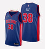 Men's Detroit Pistons #38 Saben Lee stitched jersey