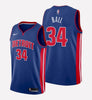 Men's Detroit Pistons #34 LiAngelo Ball stitched jersey