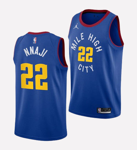 Men's Denver Nuggets #22 NNaji stitched jersey