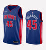 Men's Detroit Pistons #45 Sekou Doumbouya stitched jersey