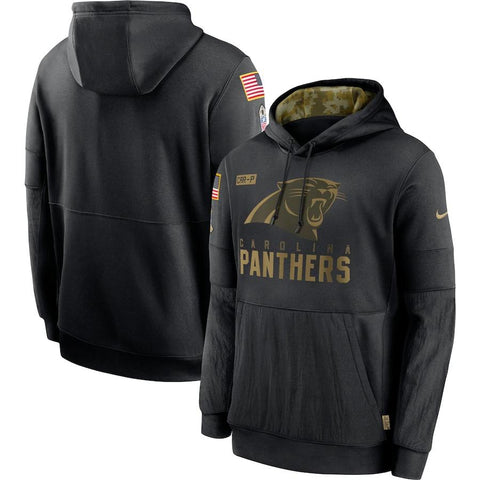 Men's Carolina Panthers Black Hoodie Salute to Service Sideline Performance