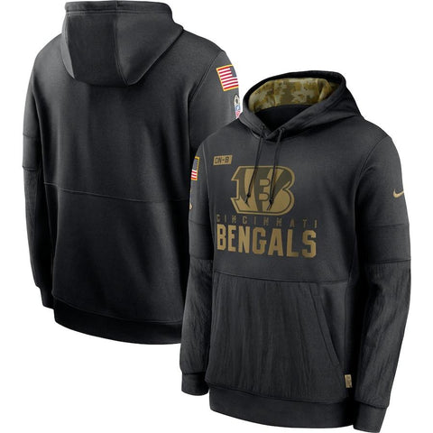 Men's Cincinnati Bengals Black Hoodie Salute to Service Sideline Performance