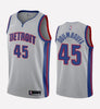 Men's Detroit Pistons #45 Sekou Doumbouya stitched jersey