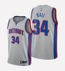 Men's Detroit Pistons #34 LiAngelo Ball stitched jersey