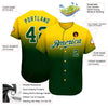 Custom Gold Green-White Authentic Fade Fashion Baseball Jersey