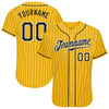 Custom Gold Black Pinstripe Black-White Authentic Baseball Jersey