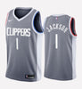 Men's Los Angeles Clippers #1 Reggie Jackson stitched jersey