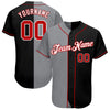 Men's Custom Gray Black Split Authentic Baseball Jersey