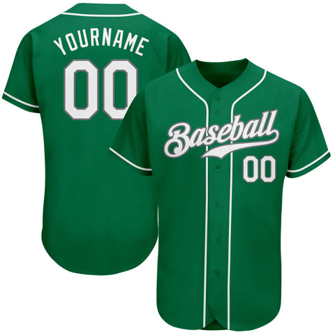 Men's Custom Green White Authentic Baseball Jersey
