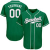 Men's Custom Green White Authentic Baseball Jersey