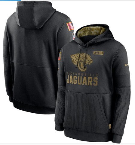 Men's Jacksonville Jaguars Black Hoodie Salute to Service Sideline Performance