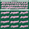 Custom Kelly Green White-Pink Authentic Baseball Jersey