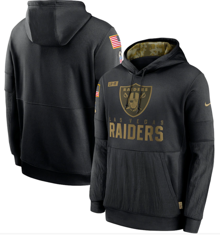 Men's Las Vegas Raiders Black Hoodie Salute to Service Sideline Performance