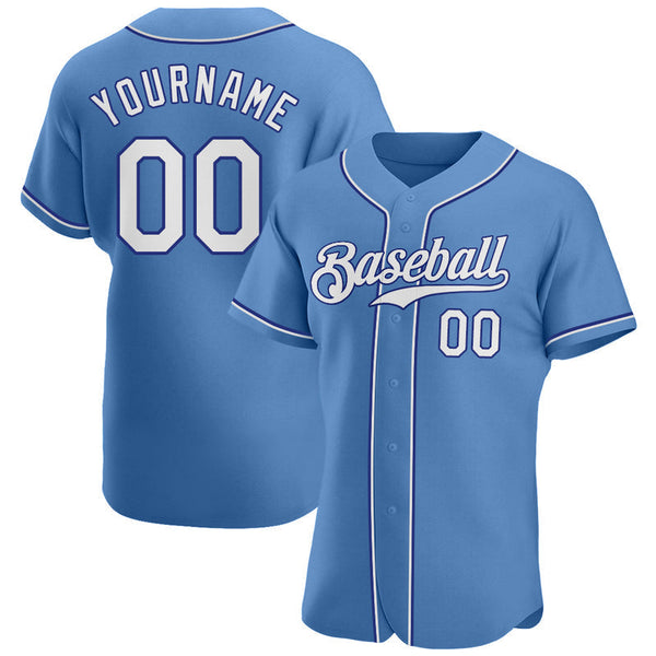 Men's Custom Light Blue White Split Authentic Baseball Jersey