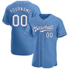 Men's Custom Light Blue White Split Authentic Baseball Jersey